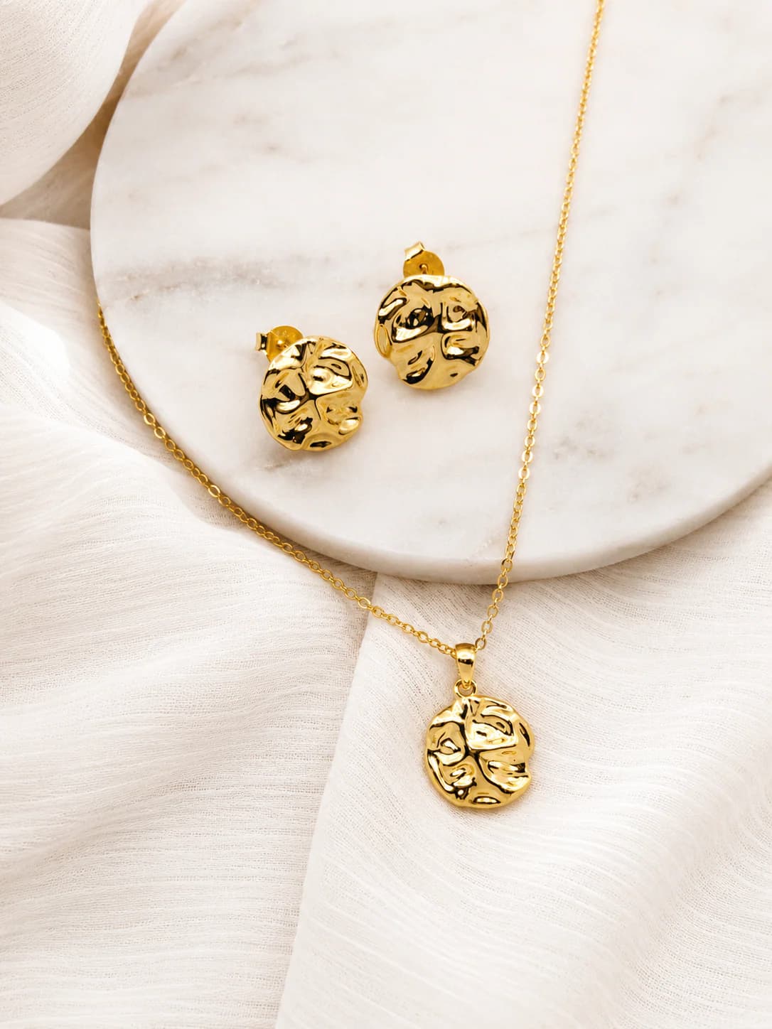Lumen Tide Set: Necklace & Stud Earrings